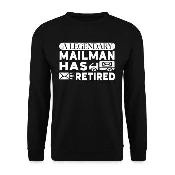Un facteur légendaire est un livreur à la retraite - Sweat-shirt Unisexe - noir - Devant - Alina (178cm) & Michal (187cm)