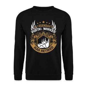 Un facteur légendaire est à la retraite - Sweat-shirt Unisexe - noir - Devant - Alina (178cm) & Michal (187cm)
