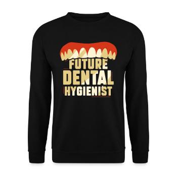 Future Dental Hygienist Team Dental Hygiene - Unisex Sweatshirt - black - Front - Alina (178cm) & Michal (187cm)