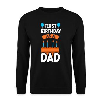 First Birthday As Papa Daddy Father Party - Unisex Sweatshirt - black - Front - Alina (178cm) & Michal (187cm)