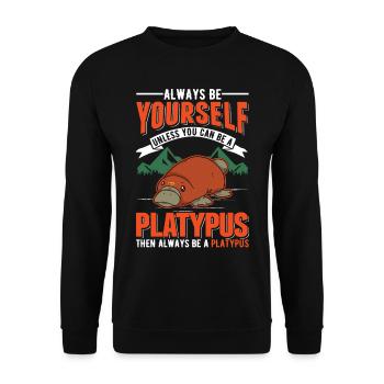 Ornithorynque Cadeau Ornithorynque - Sweat-shirt Unisexe - noir - Devant - Alina (178cm) & Michal (187cm)