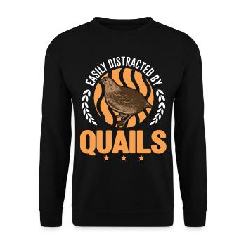 Easily distracted by Quails - Unisex Pullover - Schwarz - Vorne - Alina (178cm) & Michal (187cm)