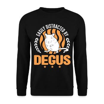Facilement distrait par Degus - Sweat-shirt Unisexe - noir - Devant - Alina (178cm) & Michal (187cm)