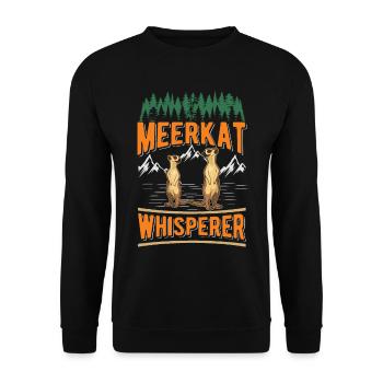 Erdmännchen Flüsterer Meerkat Whisperer - Sweat-shirt Unisexe - noir - Devant - Alina (178cm) & Michal (187cm)