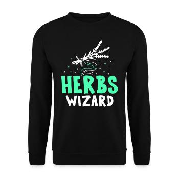 Herbs Magician Herb Herbology Herb Garden - Unisex Sweatshirt - black - Front - Alina (178cm) & Michal (187cm)
