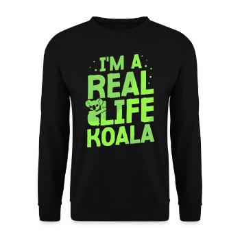 I Am A Real Koala Sweet Animal Koalas Koala Bear - Unisex Sweatshirt - black - Front - Alina (178cm) & Michal (187cm)