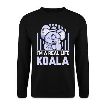 Je suis un vrai koala doux koala ours koalas animal - Sweat-shirt Unisexe - noir - Devant - Alina (178cm) & Michal (187cm)