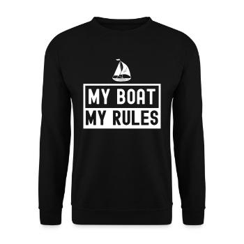 My Boat My Rules Ship Boating Yacht - Unisex Sweatshirt - black - Front - Alina (178cm) & Michal (187cm)