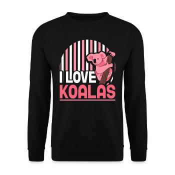 I Love Koalas Koala Bear Animal Koala Sweet - Unisex Sweatshirt - black - Front - Alina (178cm) & Michal (187cm)