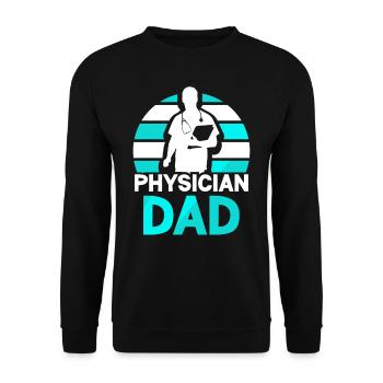 Docteur Père Médecine Médecin Profession médicale - Sweat-shirt Unisexe - noir - Devant - Alina (178cm) & Michal (187cm)