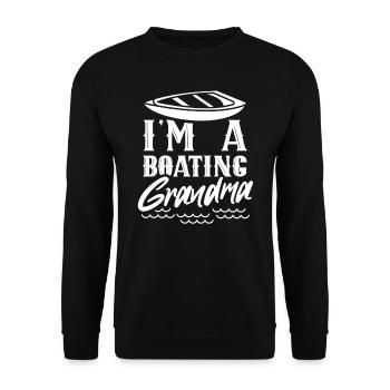 I am a boating grandma ship boating - Unisex Sweatshirt - black - Front - Alina (178cm) & Michal (187cm)