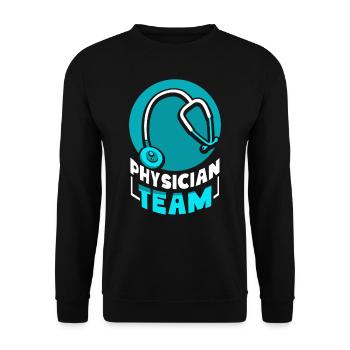 Équipe médicale Équipe Médecine Médecin Médecin Médecin Docteur - Sweat-shirt Unisexe - noir - Devant - Alina (178cm) & Michal (187cm)