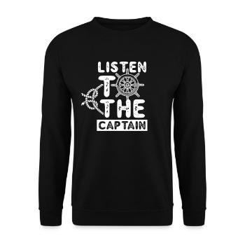 Écoutez le Captain Yacht Boating Boat Ship - Sweat-shirt Unisexe - noir - Devant - Alina (178cm) & Michal (187cm)