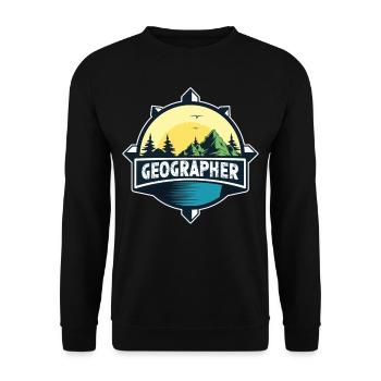 Geographer Geography Student Geography Geography - Unisex Sweatshirt - black - Front - Alina (178cm) & Michal (187cm)
