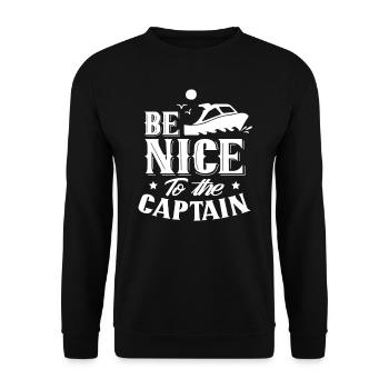 Soyez gentil avec le capitaine bateau bateau bateau yacht - Sweat-shirt Unisexe - noir - Devant - Alina (178cm) & Michal (187cm)