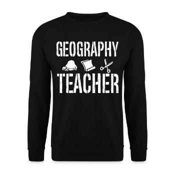 Geography Teacher Geography Geography Profession - Unisex Sweatshirt - black - Front - Alina (178cm) & Michal (187cm)