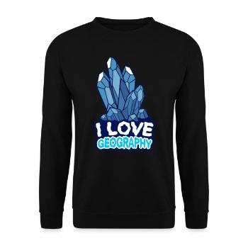 I love Geography Geography Profession Geography - Unisex Sweatshirt - black - Front - Alina (178cm) & Michal (187cm)