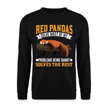 Panda Rouge Cadeau Chat Ours Panda Rouge - Sweat-shirt Unisexe - noir - Devant - Alina (178cm) & Michal (187cm)