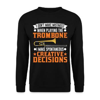 Trombone Creative Decisions Tromboniste - Sweat-shirt Unisexe - noir - Devant - Alina (178cm) & Michal (187cm)