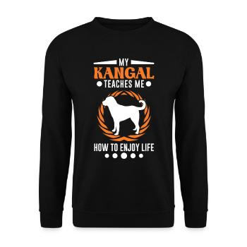 Mon Kangal m’apprend à profiter de la vie Kangal - Sweat-shirt Unisexe - noir - Devant - Alina (178cm) & Michal (187cm)