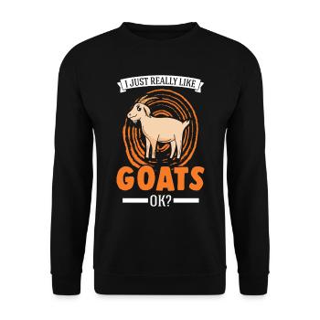 J’aime vraiment Goats Goat Host Goat - Sweat-shirt Unisexe - noir - Devant - Alina (178cm) & Michal (187cm)