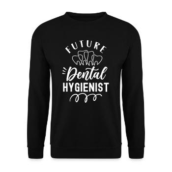 Future Dental Hygienist Dental Hygiene Team - Unisex Sweatshirt - black - Front - Alina (178cm) & Michal (187cm)