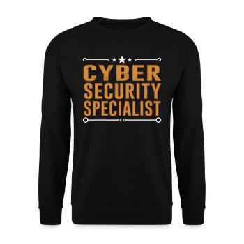 Cybersecurity Specialist Hack Cybersecurity - Unisex Sweatshirt - black - Front - Alina (178cm) & Michal (187cm)
