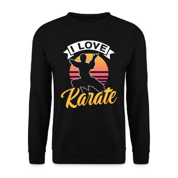 J’adore les arts martiaux de combat de karaté arts martiaux - Sweat-shirt Unisexe - noir - Devant - Alina (178cm) & Michal (187cm)