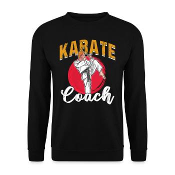 Karate Trainer Kämpfer Kampfkunst Kampfsport - Unisex Pullover - Schwarz - Vorne - Alina (178cm) & Michal (187cm)