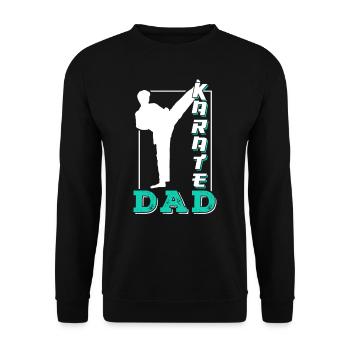 Karate Vater Kampfkunst Kämpfer Kampfsport - Unisex Pullover - Schwarz - Vorne - Alina (178cm) & Michal (187cm)
