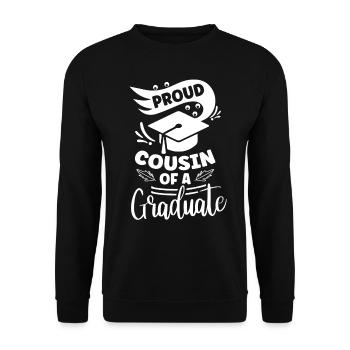 Stolzer Cousin Eines Absolventen Absolvent - Unisex Pullover - Schwarz - Vorne - Alina (178cm) & Michal (187cm)