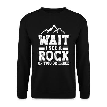 Wait I see a stone or two or three - Unisex Sweatshirt - black - Front - Alina (178cm) & Michal (187cm)