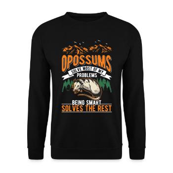 Opossum Gift Possum Pouch Rat - Unisex Sweatshirt - black - Front - Alina (178cm) & Michal (187cm)