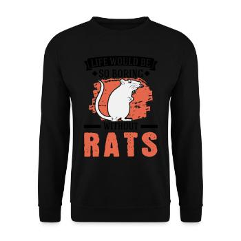 Rat Cadeau Domestique Rat Rat Propriétaire - Sweat-shirt Unisexe - noir - Devant - Alina (178cm) & Michal (187cm)