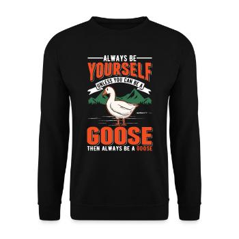 Geese Gift Goose lovers Goose breeders - Unisex Sweatshirt - black - Front - Alina (178cm) & Michal (187cm)