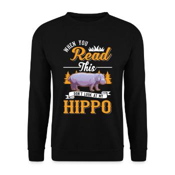 Hippo Lover Hippo Hippo Hippo - Unisex Sweatshirt - black - Front - Alina (178cm) & Michal (187cm)