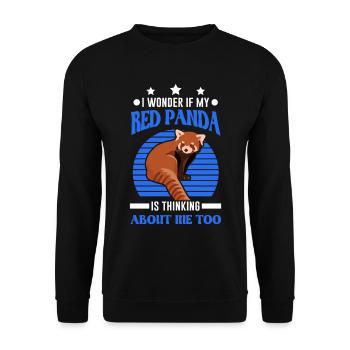 Panda Rouge Cadeau Chat Ours Panda Rouge - Sweat-shirt Unisexe - noir - Devant - Alina (178cm) & Michal (187cm)