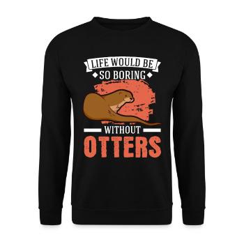 Otter Gift Otter Sea Otter - Unisex Sweatshirt - black - Front - Alina (178cm) & Michal (187cm)