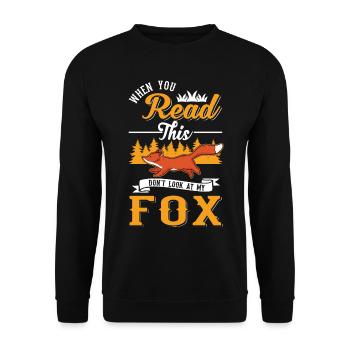Fox Cadeau Renard Roux - Sweat-shirt Unisexe - noir - Devant - Alina (178cm) & Michal (187cm)