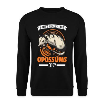 J’aime beaucoup Opossums Possum Beutelratte - Sweat-shirt Unisexe - noir - Devant - Alina (178cm) & Michal (187cm)