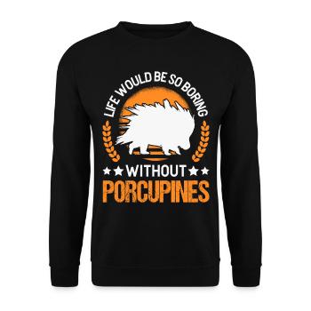 Porc-épic Cadeau Porc-épic - Sweat-shirt Unisexe - noir - Devant - Alina (178cm) & Michal (187cm)