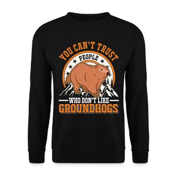 Murmeltier Groundhog Marmot Waldmurmeltier - Unisex Sweatshirt - black - Front - Alina (178cm) & Michal (187cm)