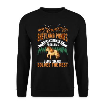 Shetland Pony Gift Shetty - Unisex Sweatshirt - black - Front - Alina (178cm) & Michal (187cm)