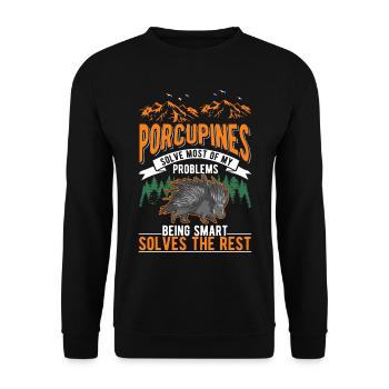 Porc-épic Cadeau Porc-épic - Sweat-shirt Unisexe - noir - Devant - Alina (178cm) & Michal (187cm)