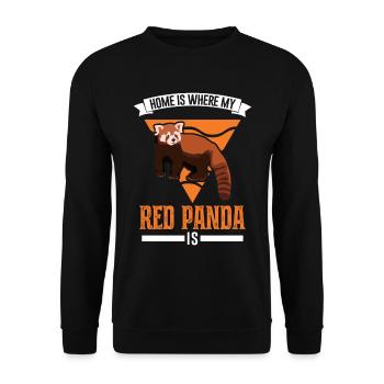 Home is where my Red Panda is Roter Panda - Unisex Sweatshirt - black - Front - Alina (178cm) & Michal (187cm)