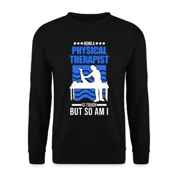 Physiotherapist Gift Physiotherapy Physio - Unisex Sweatshirt - black - Front - Alina (178cm) & Michal (187cm)