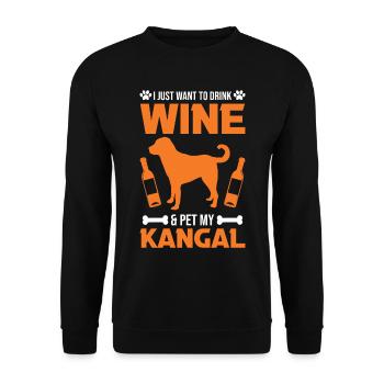 Kangal and Wine Anatolian Shepherd Dog - Unisex Sweatshirt - black - Front - Alina (178cm) & Michal (187cm)
