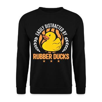 Facilement distrait par Rubber Ducks Rubber Duck - Sweat-shirt Unisexe - noir - Devant - Alina (178cm) & Michal (187cm)