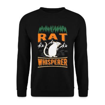 Ratten Flüsterer Hausratte Rattenbesitzer - Unisex Pullover - Schwarz - Vorne - Alina (178cm) & Michal (187cm)