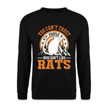 Rat Gift Domestic Rat Rat Owner - Unisex Sweatshirt - black - Front - Alina (178cm) & Michal (187cm)